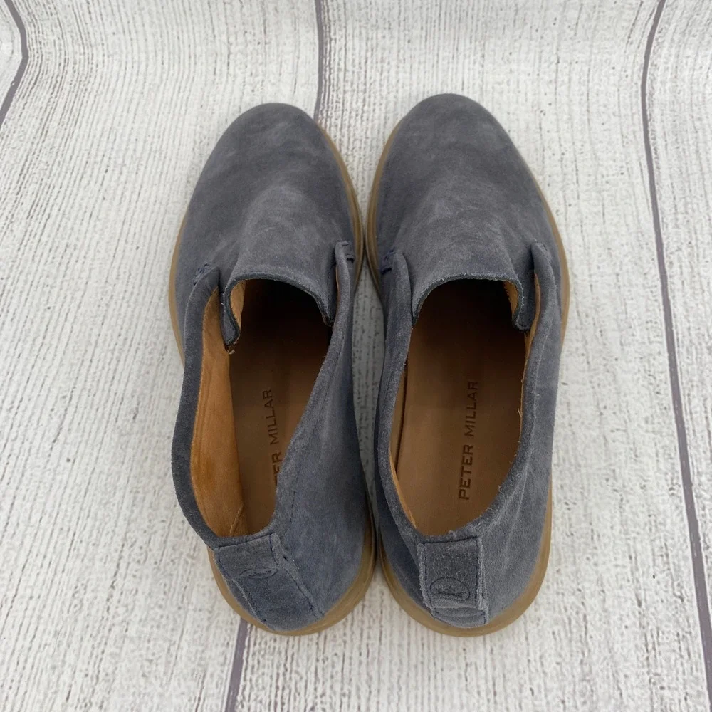 Peter Millar Chukka Excursionist Boot Mens 8.5 Blue Suede Gum Sole Slip On Shoes